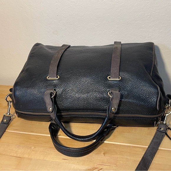 Dimoni black leather and suede details satchel / crossbody bag - Picture 7 of 14